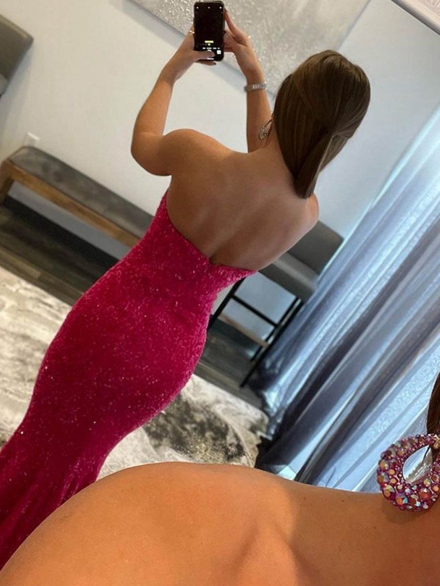 Mermaid Sweetheart Neck Sequins Long Prom Dresses