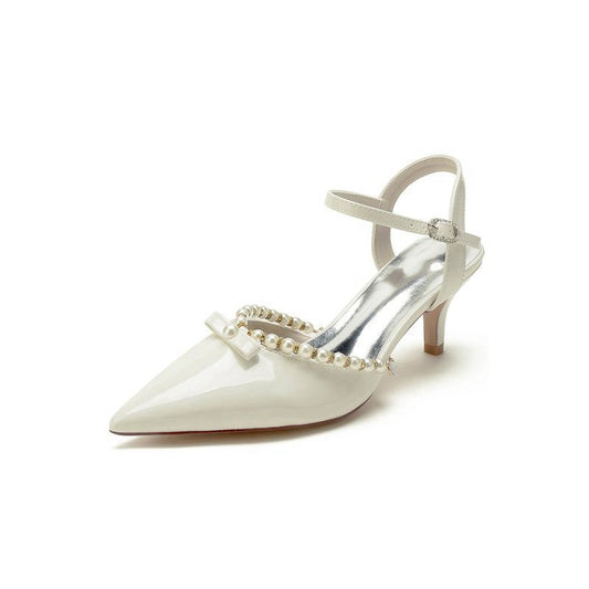 Pointed Toe Wedding Shoes with Pearl