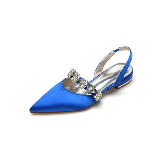 Pointed Toe Wedding Flats with Rhinestone