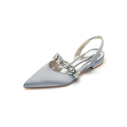 Pointed Toe Wedding Flats with Rhinestone