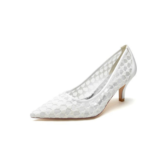 Lace Pointed Toe Wedding Stiletto Heels