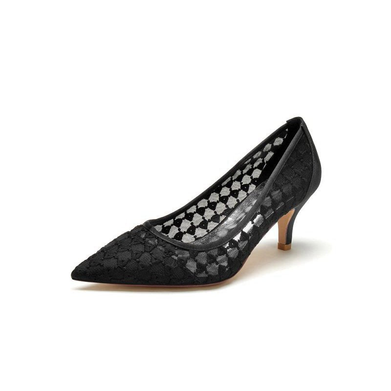 Lace Pointed Toe Wedding Stiletto Heels