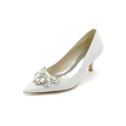 Pointed Toe Wedding Shoes with Rhinestone