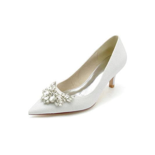 Pointed Toe Wedding Shoes with Rhinestone