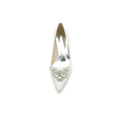 Pointed Toe Wedding Shoes with Rhinestone