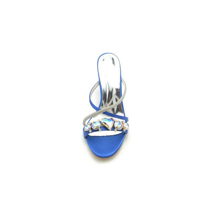 Block Heels with Rhinestone