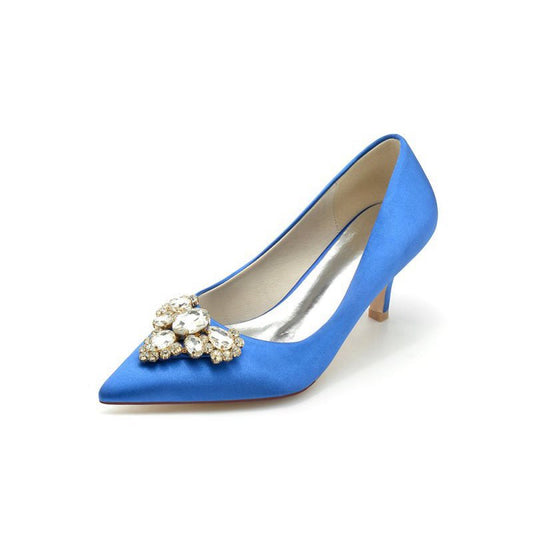 Pointed Toe Stiletto Heels with Rhinestone