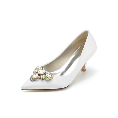 Pointed Toe Stiletto Heels with Rhinestone