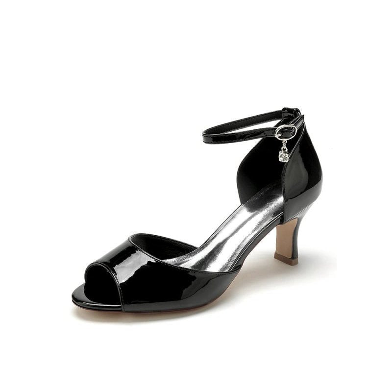 Peep Toe Ankle Strap Buckle Wedding Shoes