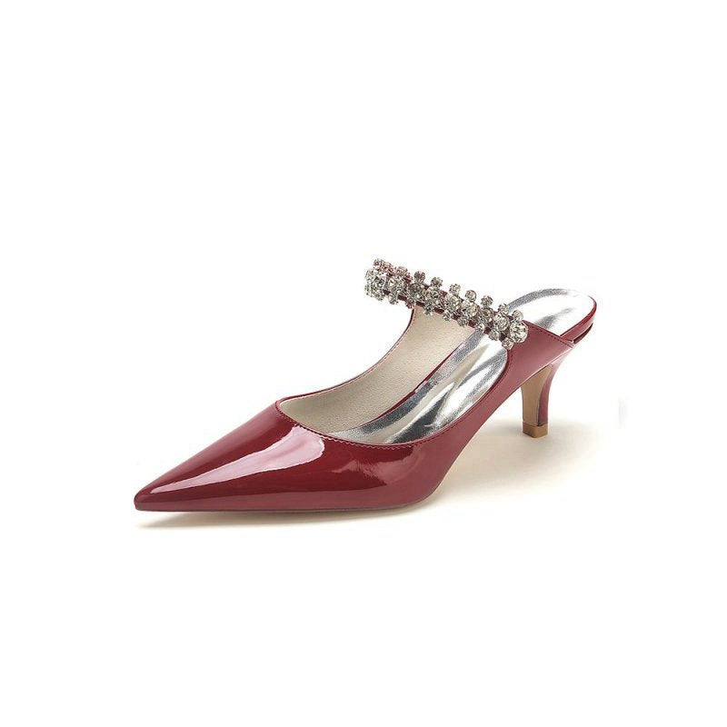 Pointed Toe Wedding Shoes with Rhinestone