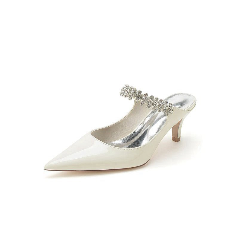Pointed Toe Wedding Shoes with Rhinestone