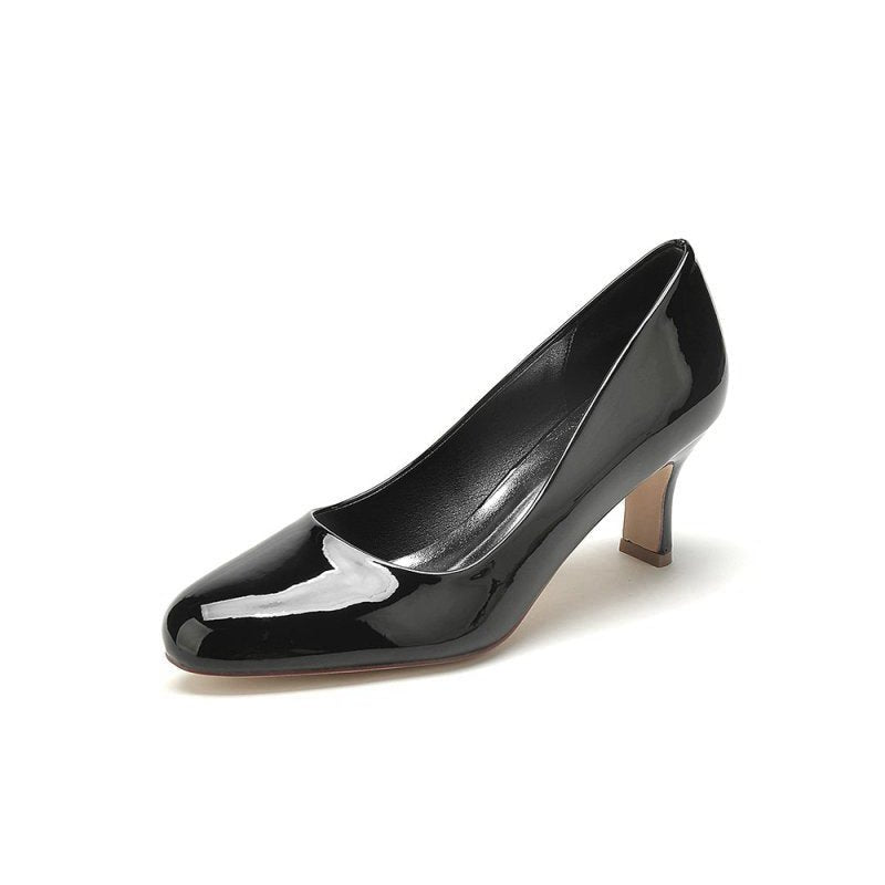 Patent Leather Wedding Block Heels