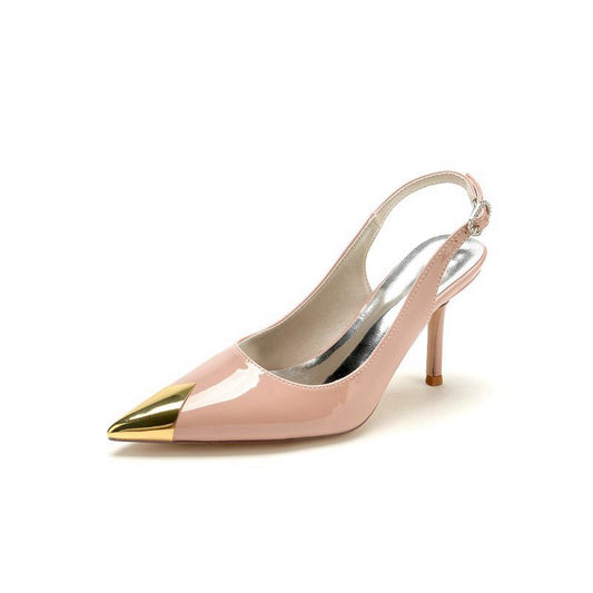 Glitter Crystal Wedding Shoes with Slingback Strap