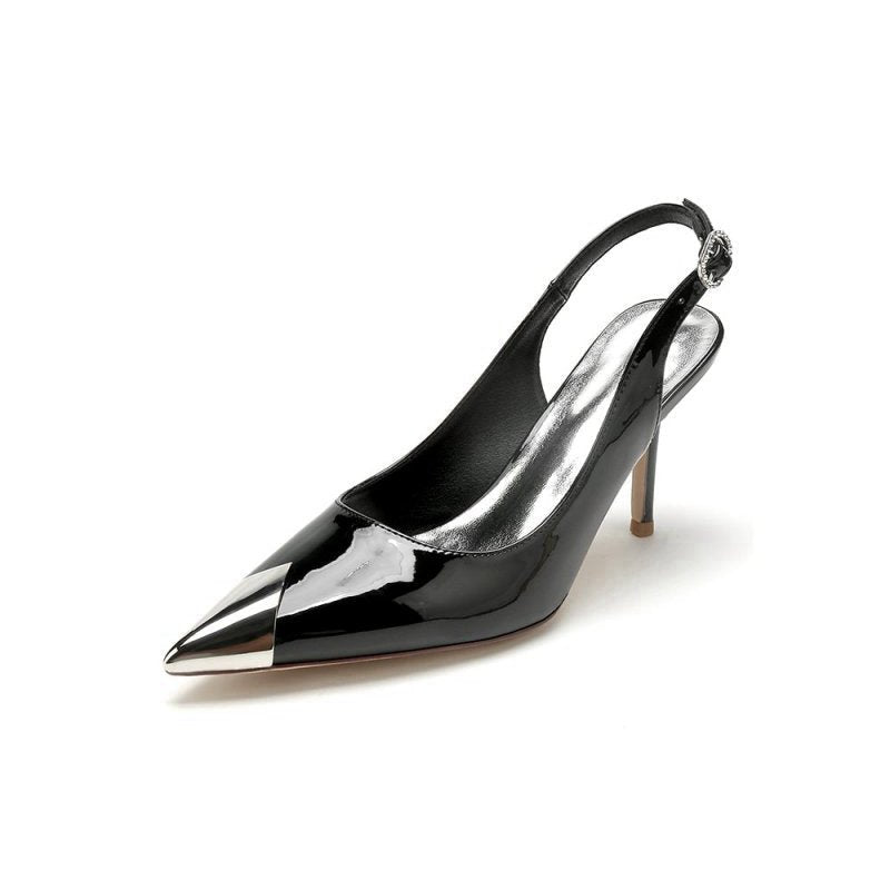 Glitter Crystal Wedding Shoes with Slingback Strap