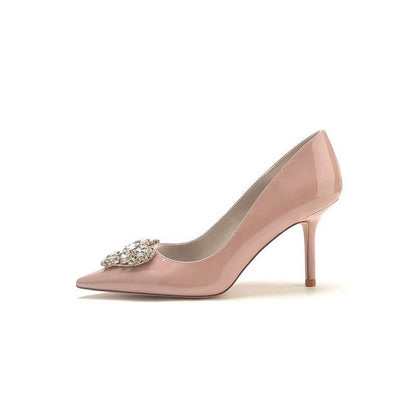 Patent Leather Rhinestone Stiletto Heels