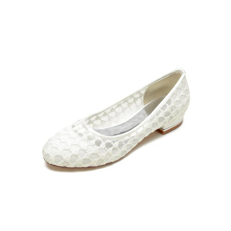 Lace Pointed Toe Wedding Flats