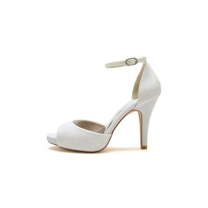Ankle Strap Peep Toe Wedding Shoes
