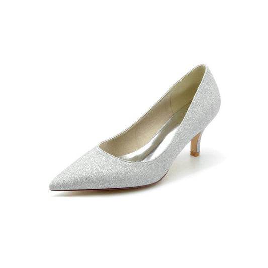 Glitter Crystal Pointed Toe Wedding Shoes