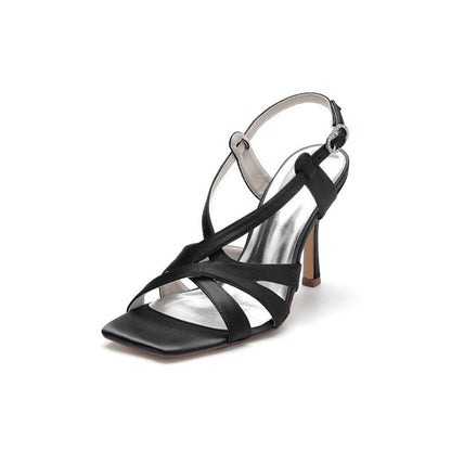 Open Toe Party Shoes with Satin