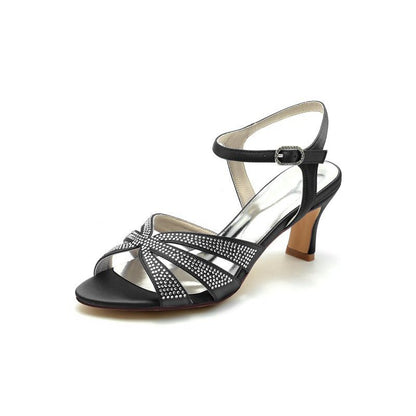 Glitter Crystal Wedding Sandals with Beaded
