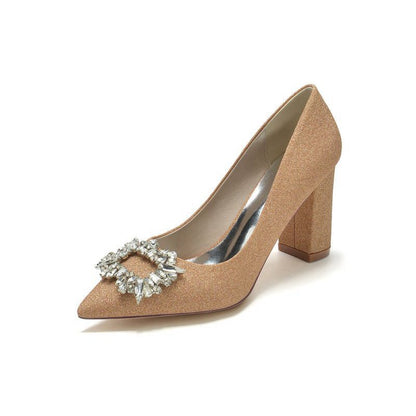 Crystal Pumps with Rhinestone