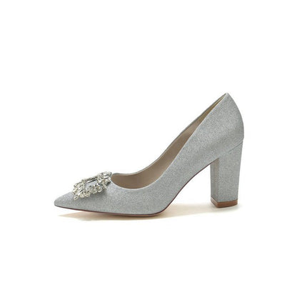 Crystal Pumps with Rhinestone