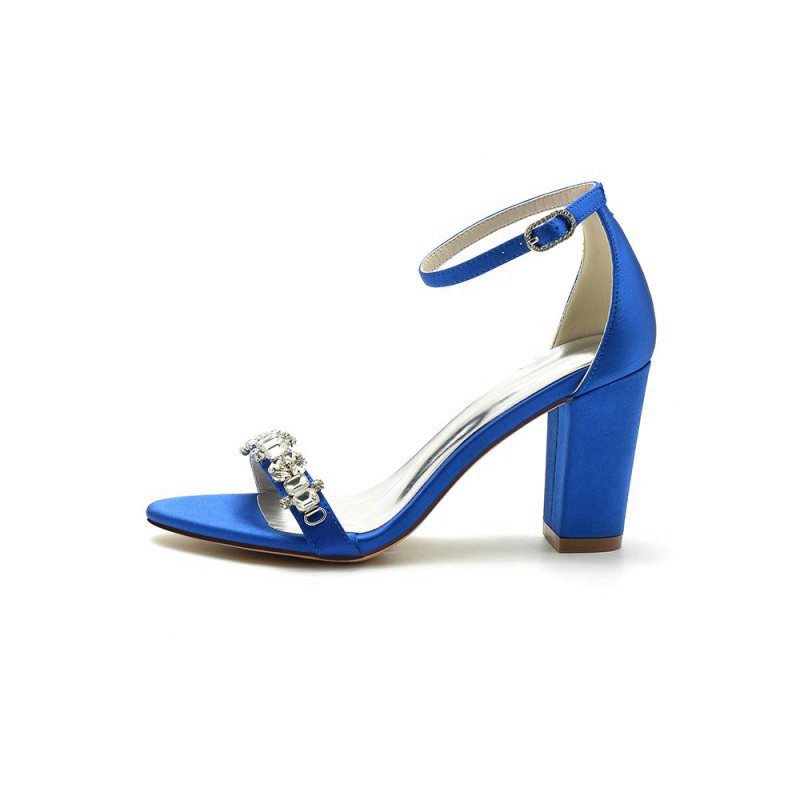 Ankle Strap Party Sandals with Rhinestone