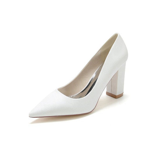 Simple Glitter Pointed Toe Slip-on Wedding Shoes