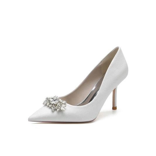 Rhinestone Beaded Glitter Pointed Toe Stiletto Heels