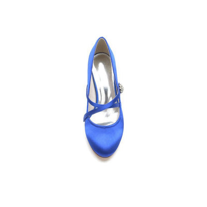 Rhinestone Pointed Toe Satin Stiletto Heels