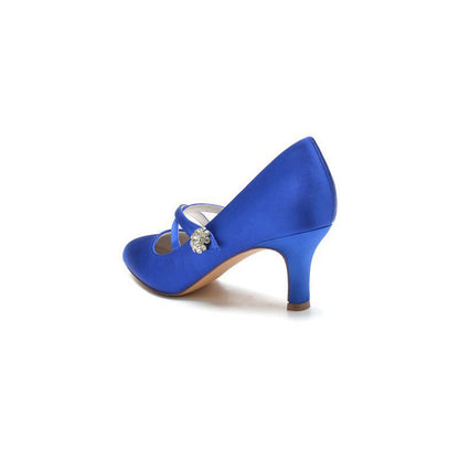 Rhinestone Pointed Toe Satin Stiletto Heels