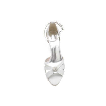 Glitter Open Toe Hollow-out Stiletto Heels With Rhinestone