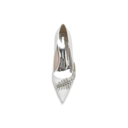 Glitter Pointed Toe Women's Wedding Shoes With Rhinestone