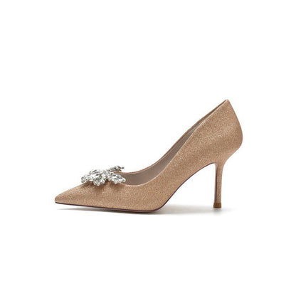 Glitter Pointed Toe Rhinestone Party Shoes