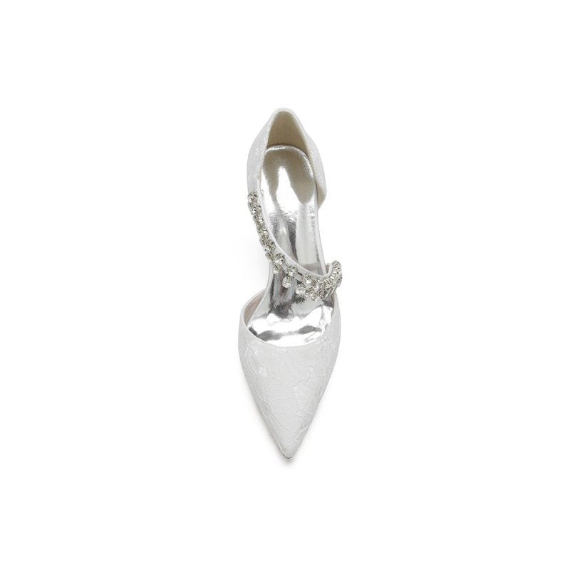 Pointed Toe Crystal Strap Heels