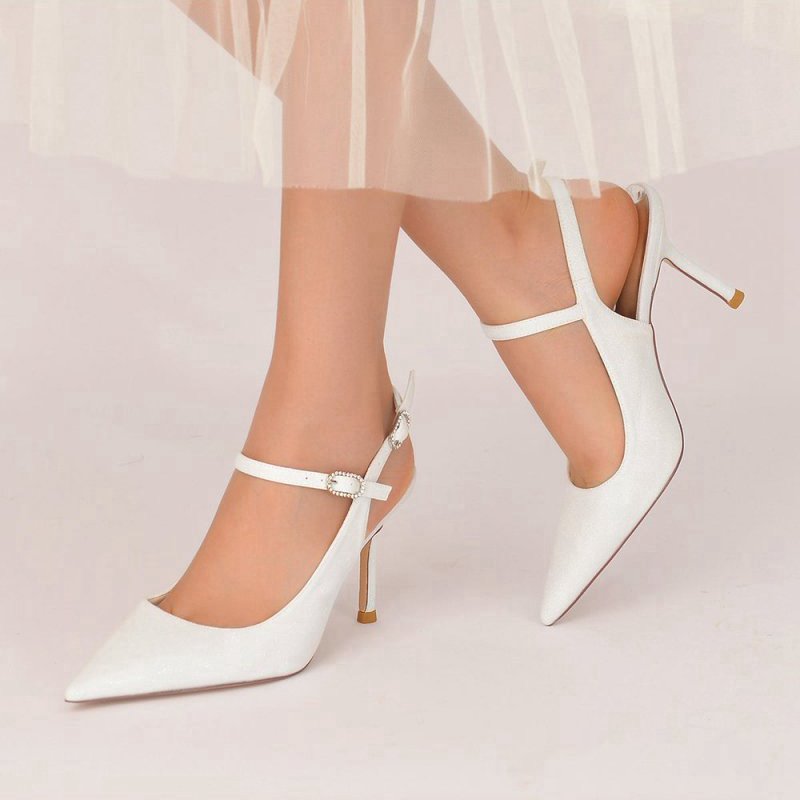 Sequin Slingback Pointed Toe High Heels
