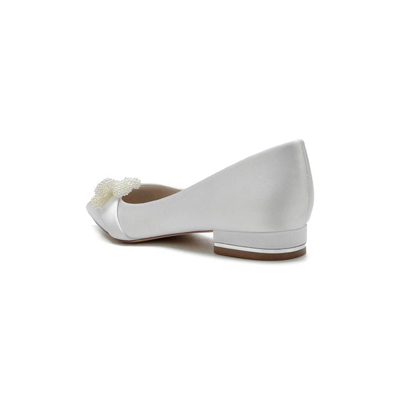 Pearl Flower Cocktail Pointed Toe Flats