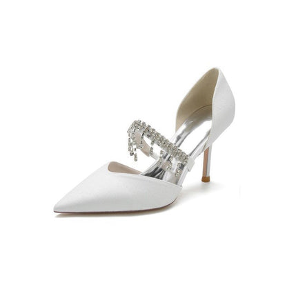 Sequin Crystal Strap Pointed Toe High Heels