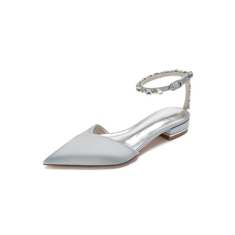Rhinestone Strap Cocktail Pointed Toe Flats