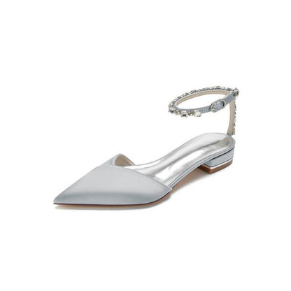 Rhinestone Strap Cocktail Pointed Toe Flats