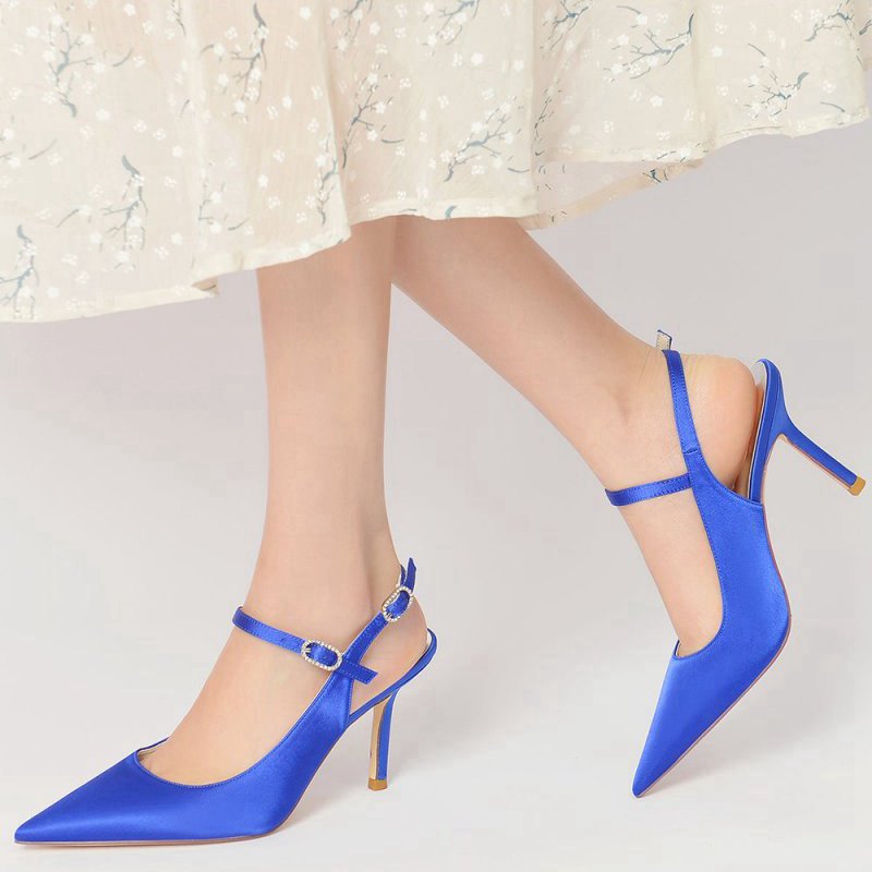 Simple Slingback Pointed Toe High Heels