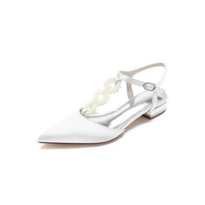 Pearl Strap Pointed Toe Flats
