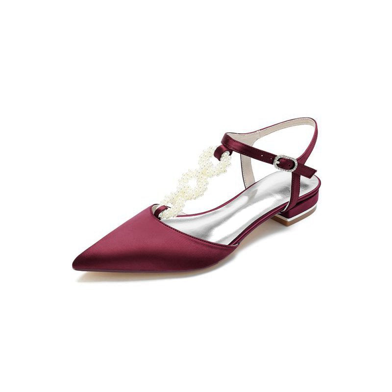 Pearl Strap Pointed Toe Flats