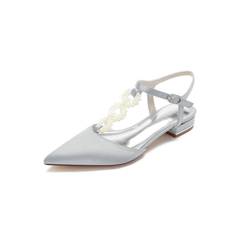 Pearl Strap Pointed Toe Flats