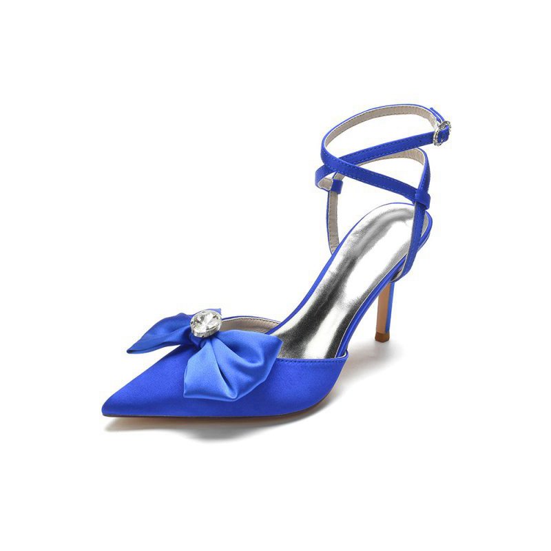 Buckle Strap Bow Pointed Toe High Heels