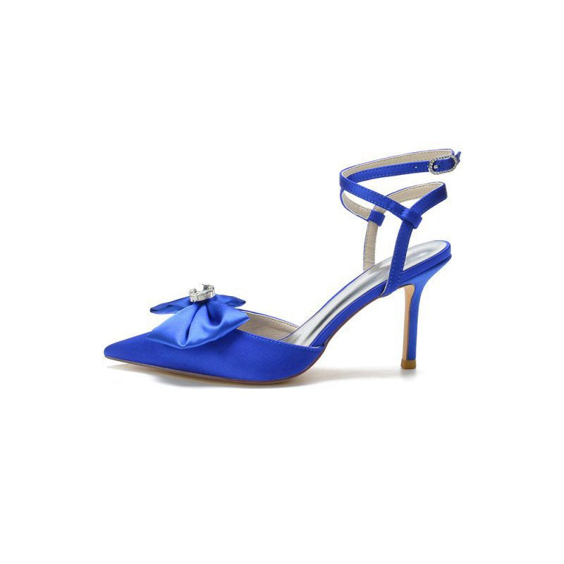 Buckle Strap Bow Pointed Toe High Heels