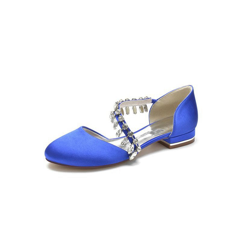 Crystal Strap Round Toe Flats
