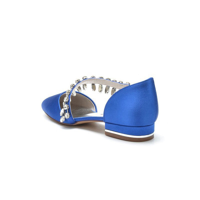 Crystal Strap Round Toe Flats