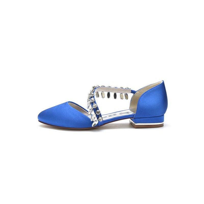 Crystal Strap Round Toe Flats