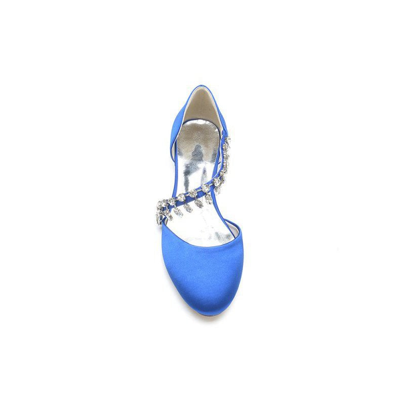 Crystal Strap Round Toe Flats